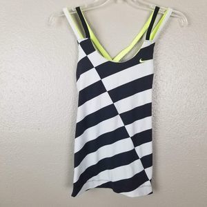 Nike Dri-fit Black & White Striped Workout Tank XS